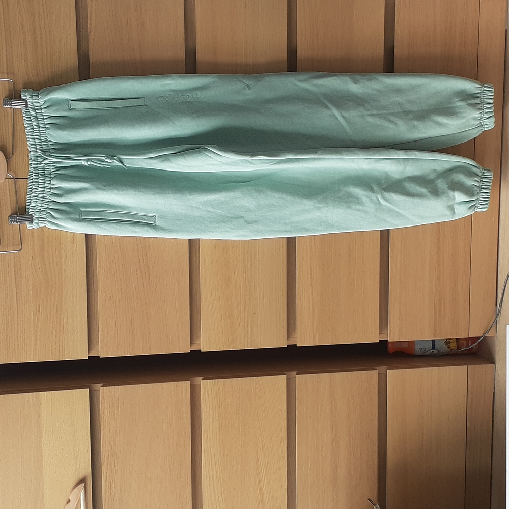 Adidas High Rise Cotton Mint / Seafoam Light Green Drawstring Jogger XXS